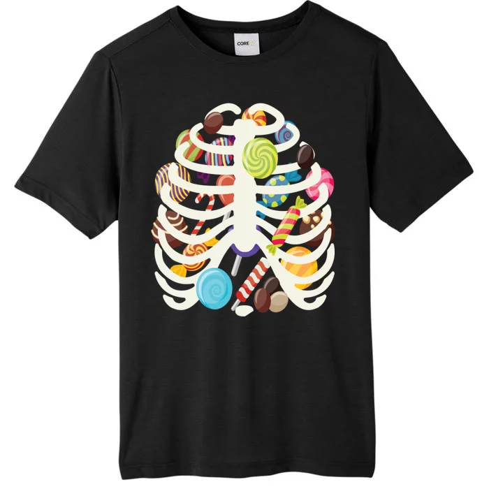 Cute Candy Skeleton Rib Cage Halloween ChromaSoft Performance T-Shirt