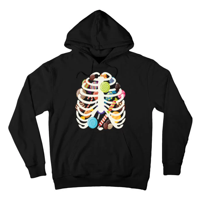 Cute Candy Skeleton Rib Cage Halloween Tall Hoodie