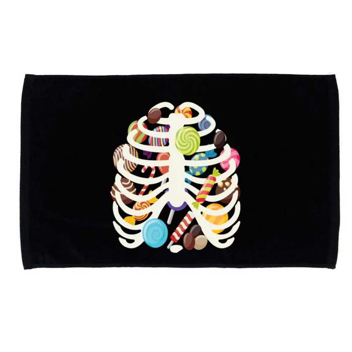 Cute Candy Skeleton Rib Cage Halloween Microfiber Hand Towel