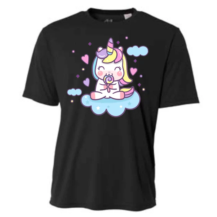 Cute Candy Unicorn Cooling Performance Crew T-Shirt