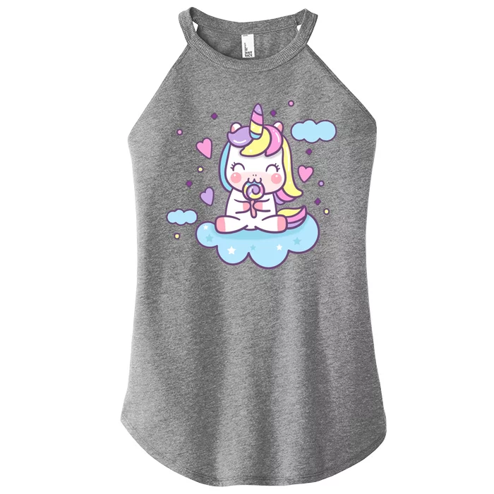 Cute Candy Unicorn Women’s Perfect Tri Rocker Tank