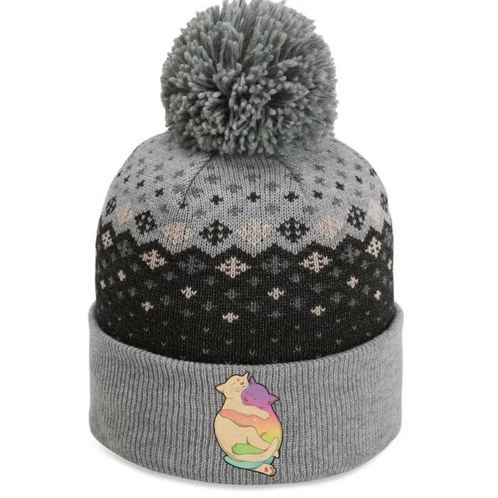 Cute Cat Love Hugging Out The Baniff Cuffed Pom Beanie