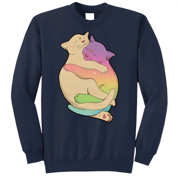 Cute Cat Love Hugging Out Tall Sweatshirt