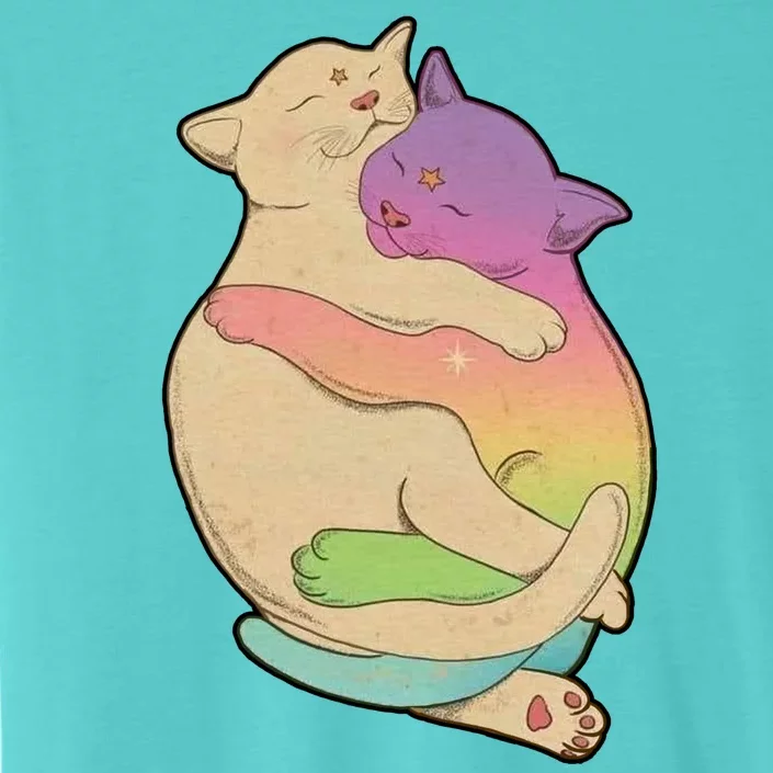 Cute Cat Love Hugging Out ChromaSoft Performance T-Shirt