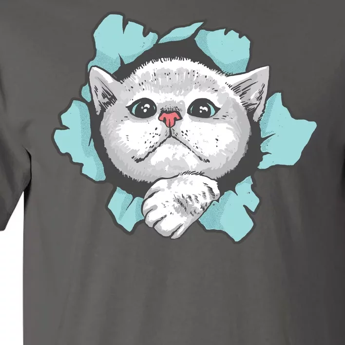 Cute Cat Through Hole Tall T-Shirt