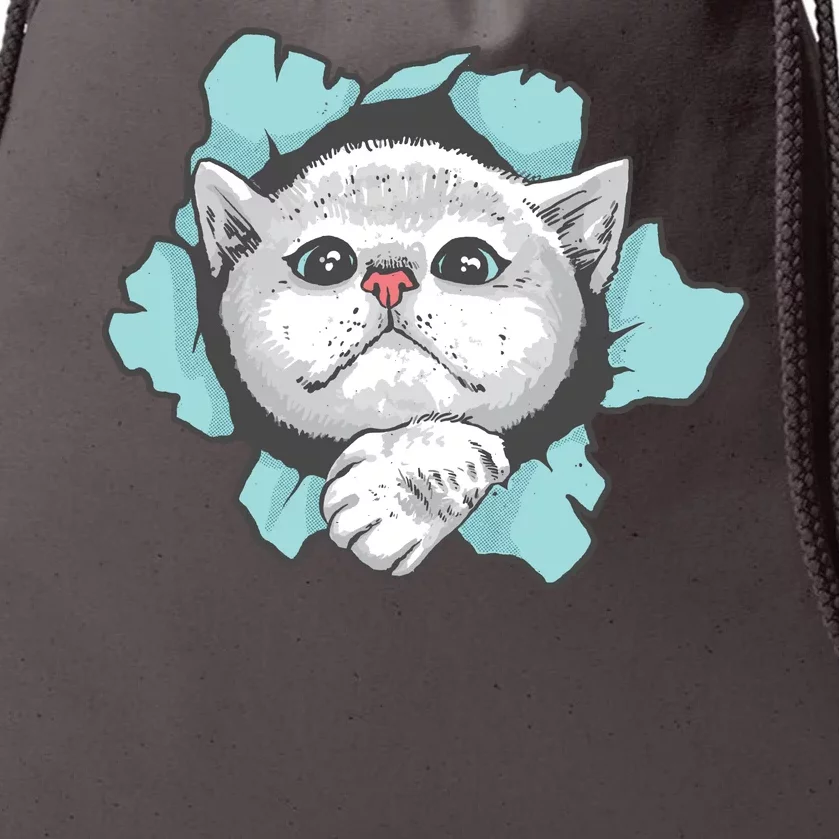 Cute Cat Through Hole Drawstring Bag