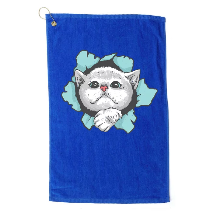 Cute Cat Through Hole Platinum Collection Golf Towel