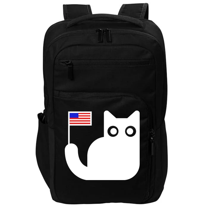 Cute Cat USA Tail Flag Impact Tech Backpack