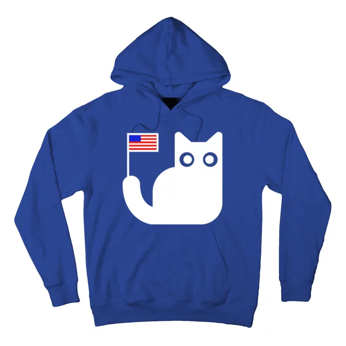 Cute Cat USA Tail Flag Hoodie