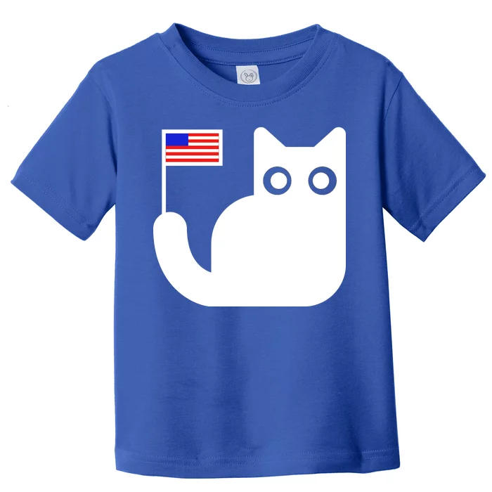 Cute Cat USA Tail Flag Toddler T-Shirt