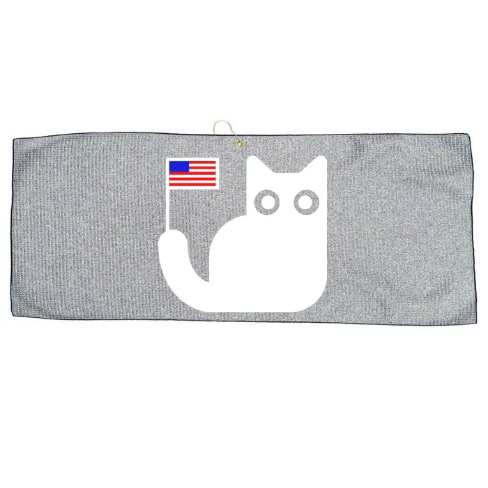 Cute Cat USA Tail Flag Large Microfiber Waffle Golf Towel