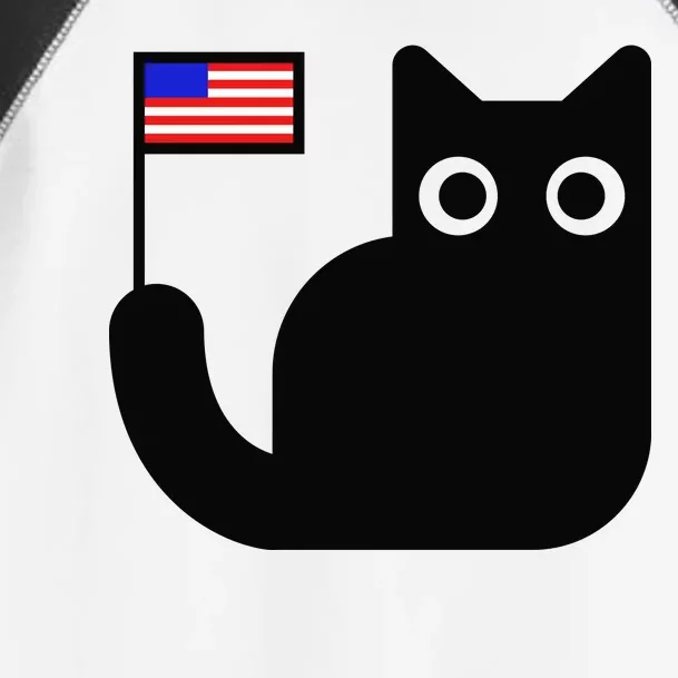 Cute Cat USA Tail Flag Toddler Fine Jersey T-Shirt