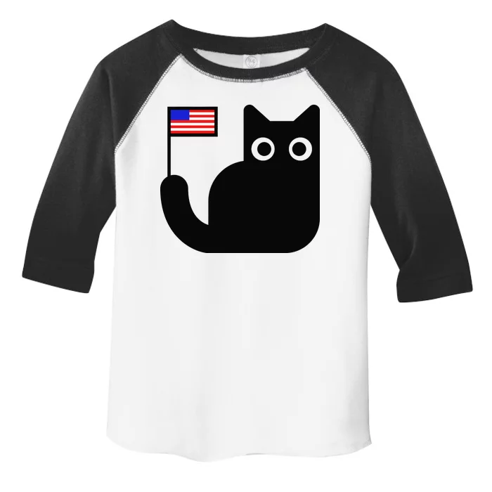 Cute Cat USA Tail Flag Toddler Fine Jersey T-Shirt