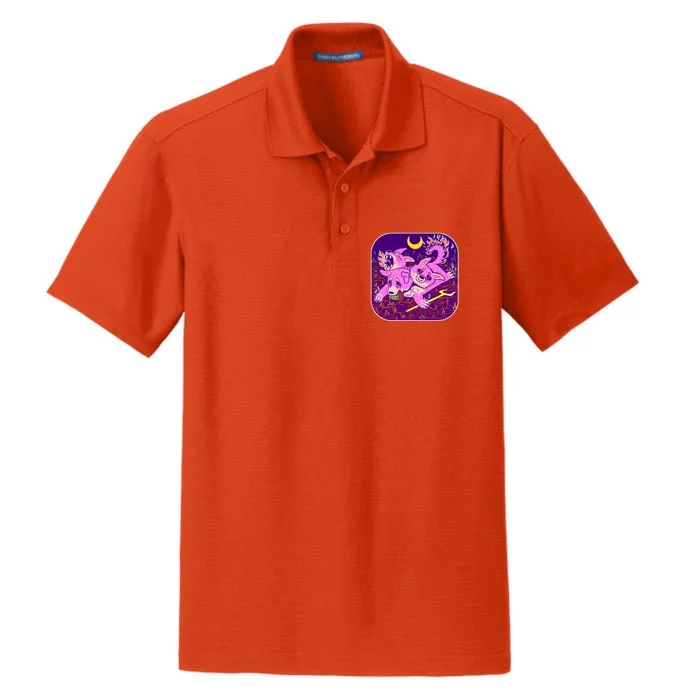 Cute Cerberus 3 Headed Puppy Dog of Hell Dry Zone Grid Performance Polo