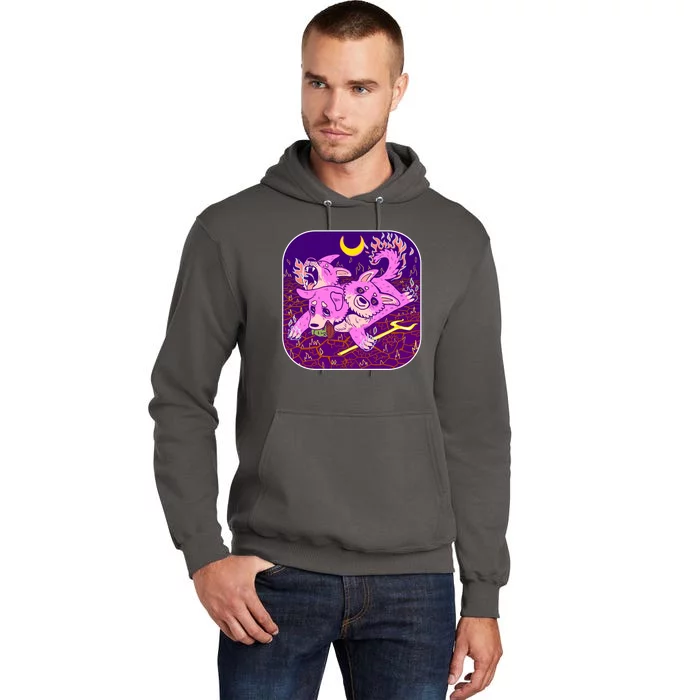 Cute Cerberus 3 Headed Puppy Dog of Hell Tall Hoodie