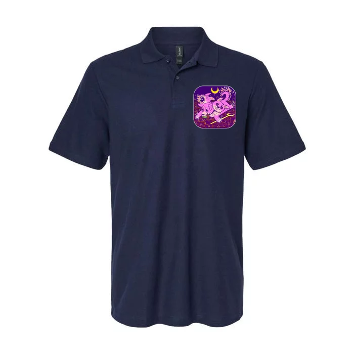 Cute Cerberus 3 Headed Puppy Dog of Hell Softstyle Adult Sport Polo