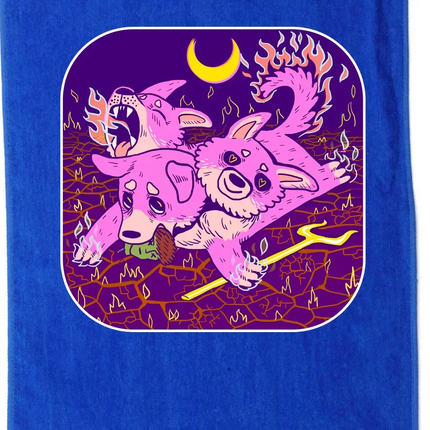 Cute Cerberus 3 Headed Puppy Dog of Hell Platinum Collection Golf Towel