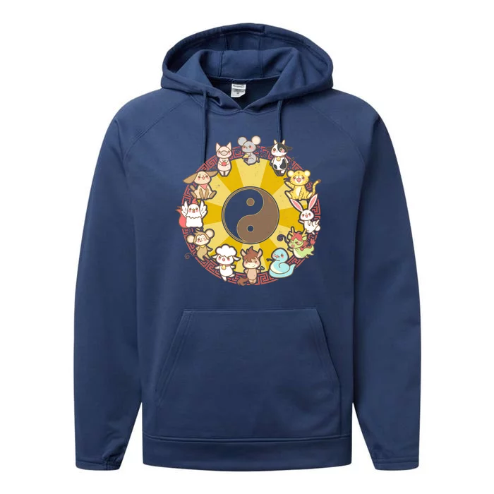 Cute Chinese Zodiac Animals Performance Fleece Hoodie