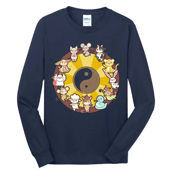 Cute Chinese Zodiac Animals Tall Long Sleeve T-Shirt