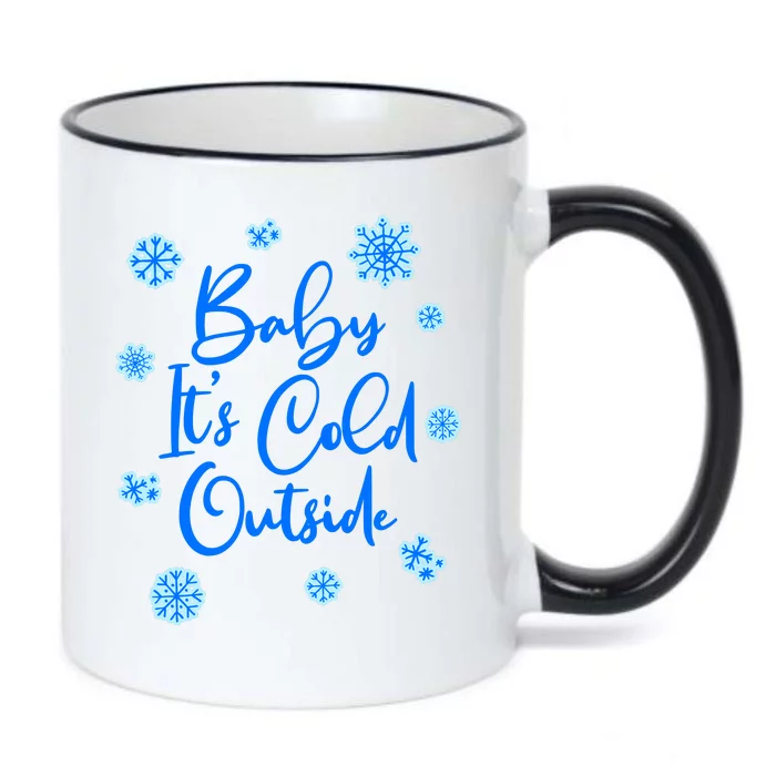 Cute Christmas Baby It's Cold Outside Black Color Changing Mug