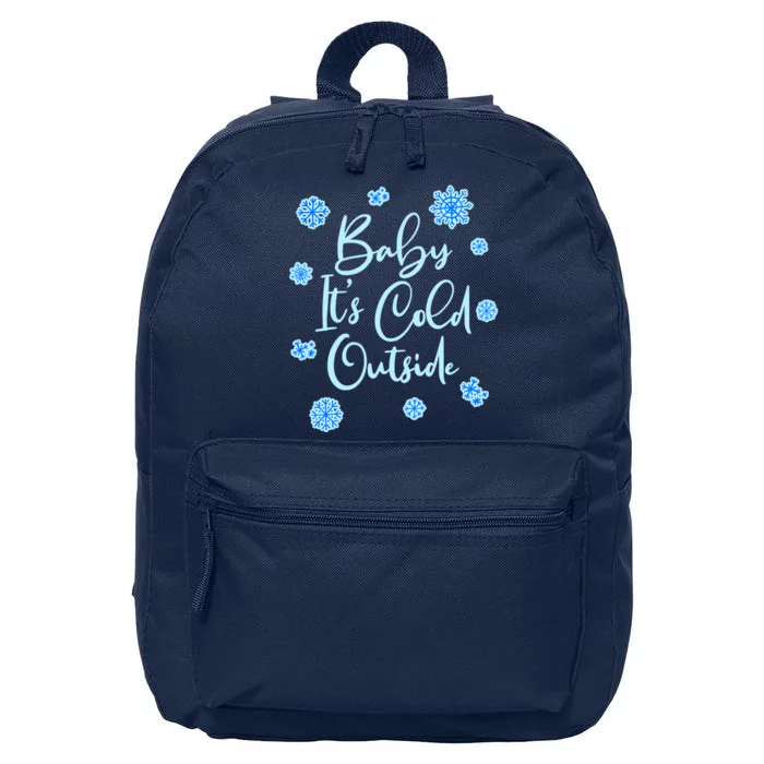 Cute Christmas Baby It's Cold Outside 16 in Basic Backpack