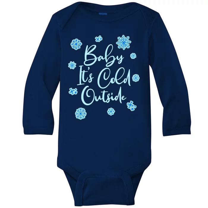 Cute Christmas Baby It's Cold Outside Baby Long Sleeve Bodysuit