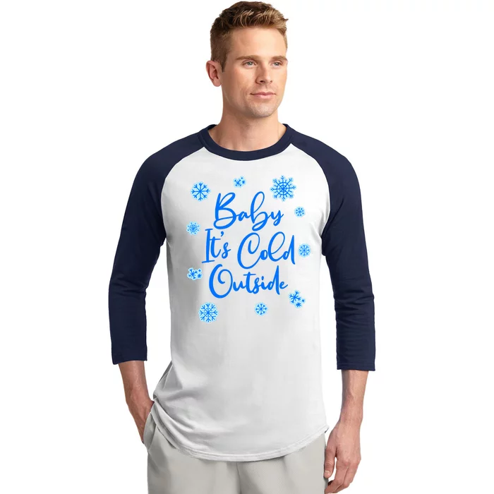 Cute Christmas Baby It's Cold Outside Baseball Sleeve Shirt