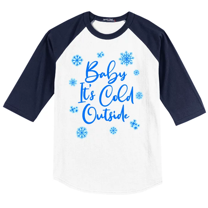 Cute Christmas Baby It's Cold Outside Baseball Sleeve Shirt