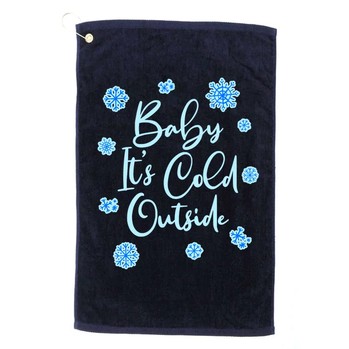 Cute Christmas Baby It's Cold Outside Platinum Collection Golf Towel