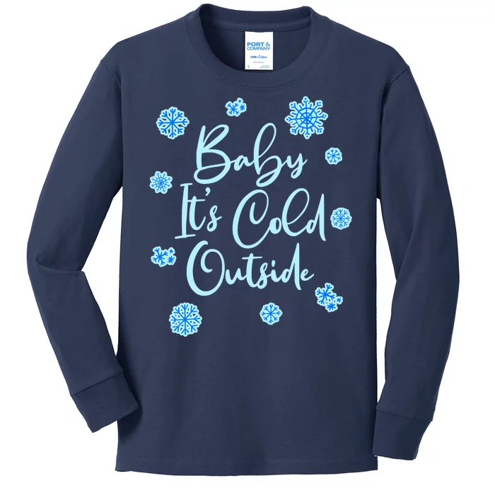 Cute Christmas Baby It's Cold Outside Kids Long Sleeve Shirt