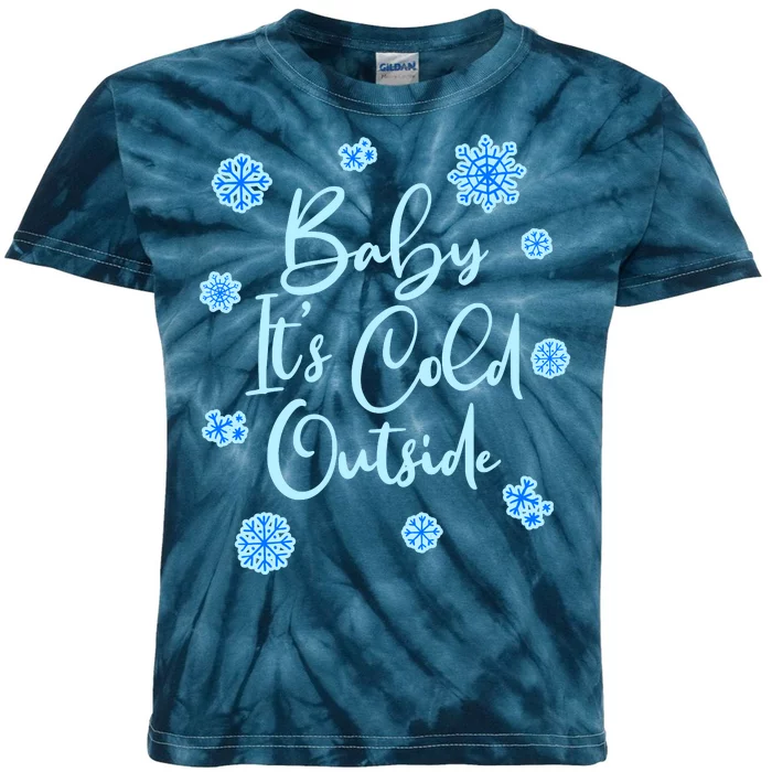 Cute Christmas Baby It's Cold Outside Kids Tie-Dye T-Shirt