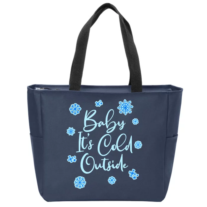 Cute Christmas Baby It's Cold Outside Zip Tote Bag