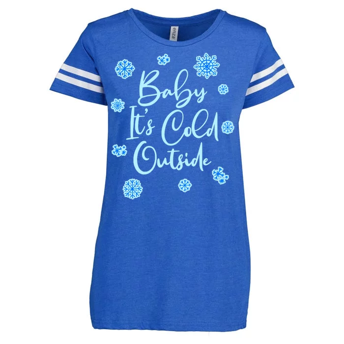 Cute Christmas Baby It's Cold Outside Enza Ladies Jersey Football T-Shirt