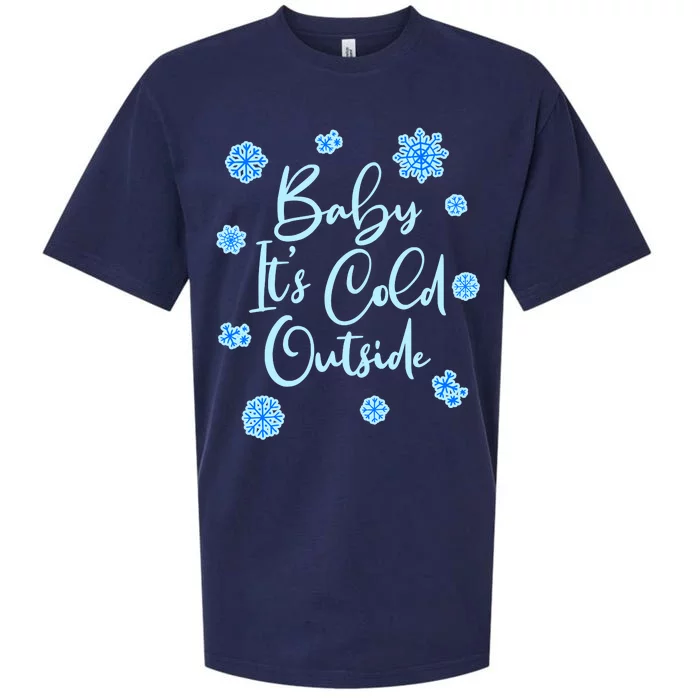 Cute Christmas Baby It's Cold Outside Sueded Cloud Jersey T-Shirt