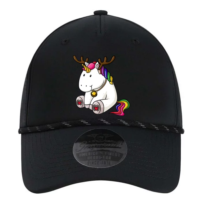 Cute Christmas Comic Reindeer Unicorn Performance The Dyno Cap