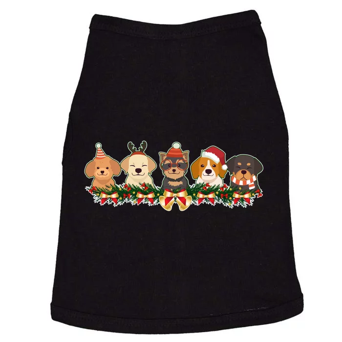 Cute Christmas Dogs Puppies Holly Garland Doggie Tank