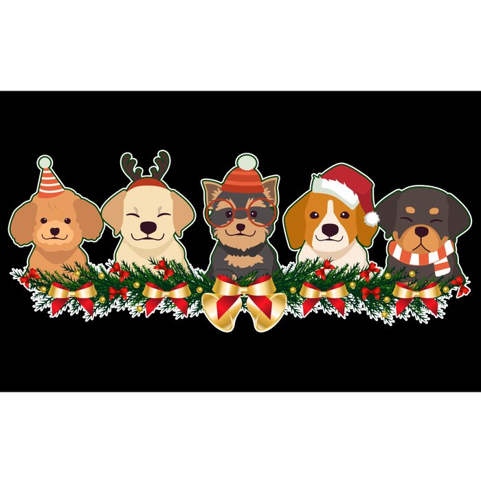 Cute Christmas Dogs Puppies Holly Garland Bumper Sticker