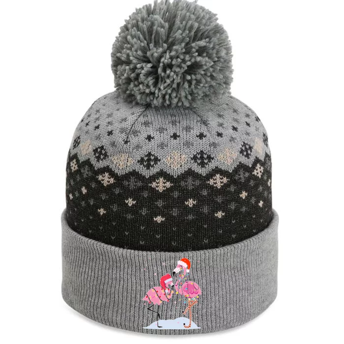 Cute Christmas Festive Flamingos The Baniff Cuffed Pom Beanie