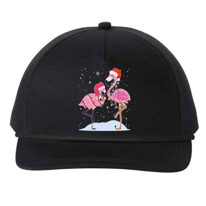 Cute Christmas Festive Flamingos Snapback Five-Panel Rope Hat