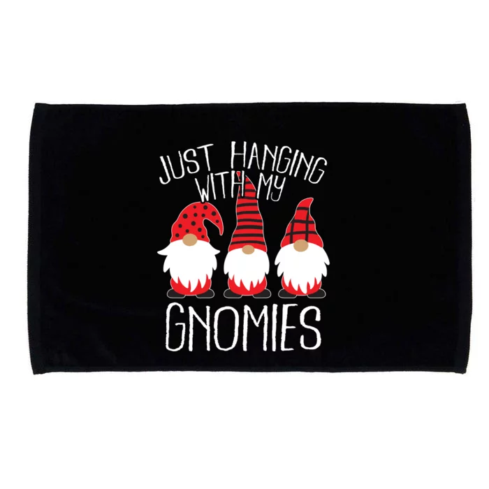 Cute Christmas Just Hanging With My Gnomies Microfiber Hand Towel