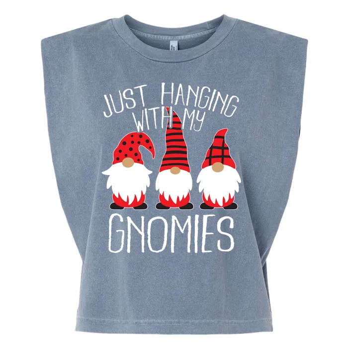 Cute Christmas Just Hanging With My Gnomies Garment-Dyed Women's Muscle Tee