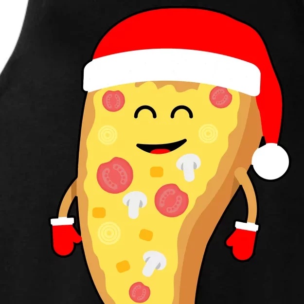 Cute Christmas Pizza Guy Ladies Tri-Blend Wicking Tank