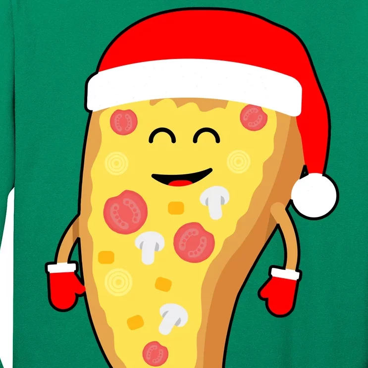 Cute Christmas Pizza Guy Long Sleeve Shirt