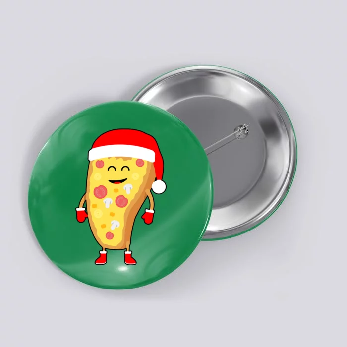 Cute Christmas Pizza Guy Button