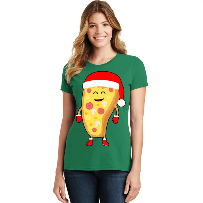 Cute Christmas Pizza Guy Women's T-Shirt