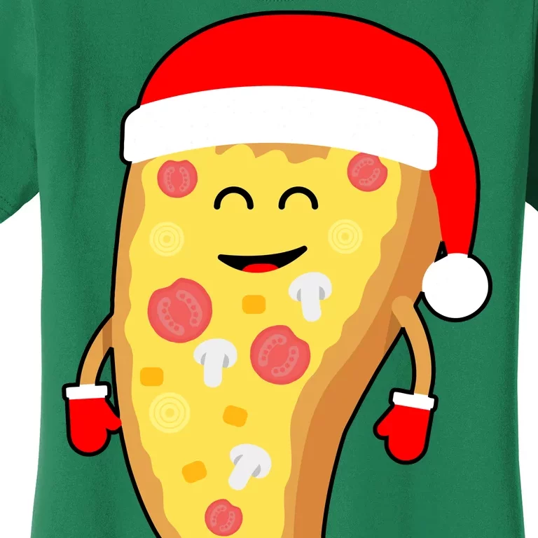 Cute Christmas Pizza Guy Women's T-Shirt