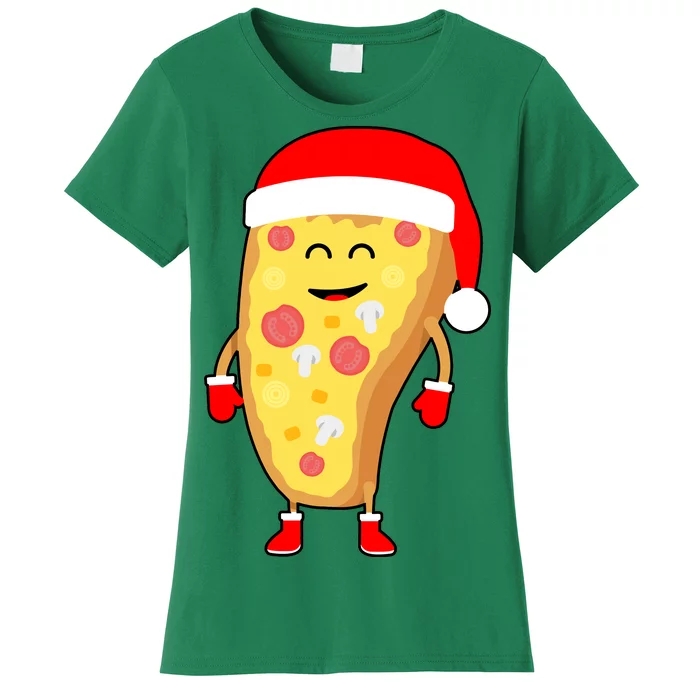 Cute Christmas Pizza Guy Women's T-Shirt