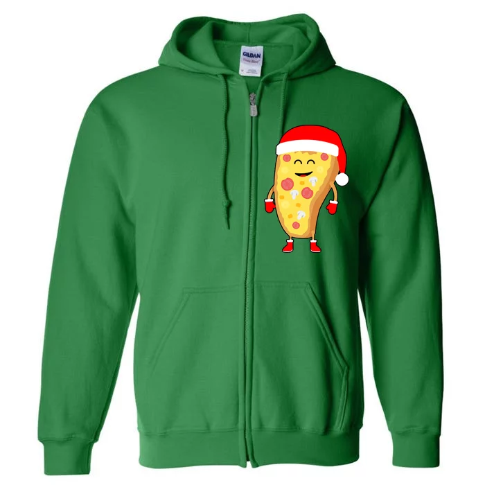 Cute Christmas Pizza Guy Full Zip Hoodie