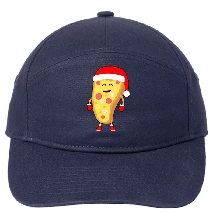 Cute Christmas Pizza Guy 7-Panel Snapback Hat