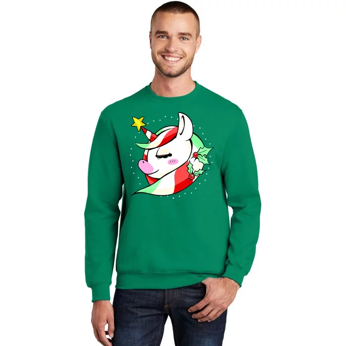 Cute Christmas Unicorn Star Mistletoe Sweatshirt